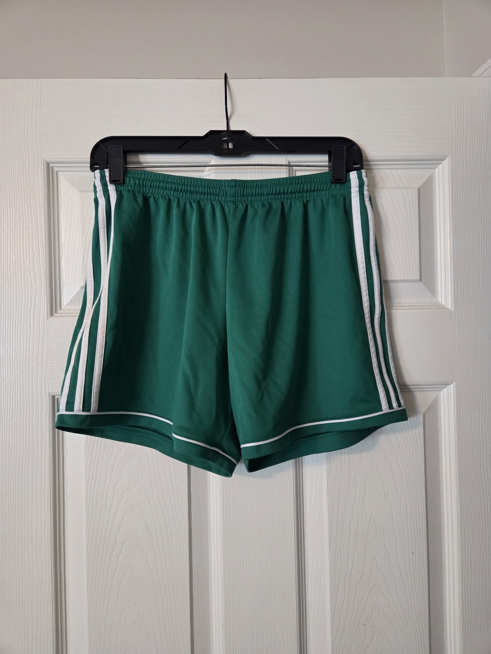 adidas Green Athletic Shorts with White Stripes